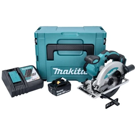 Makita DSS 610 RT1J Scie Circulaire à Main Sans Fil 18 V 165 Mm + 1x Batterie BL 1850 B 5,0 Ah + Chargeur DC18RC + Coffret Makpac