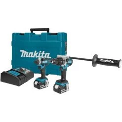 MAKITA DLX2146T Ensemble 2 Outils Sans-fil - 18V Li-ion - Perceuse Visseuse à Percussion (DHP481) Et Visseuse à Percussion (DTD152) - 2 Batteries 5,0 Ah) - Coffret