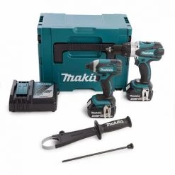 Makita DLX2145MJ - Pack 2 Outils Sans-fil - 18V Li-ion - Perceuse Et Boulonneuse -2 Batteries 4,0 Ah - Mbox