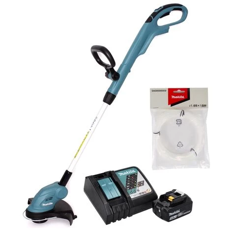 Makita DUR 181 RT 18 V Li-Ion Coupe-herbe Sans Fil + 1x Batterie BL 1850 5,0 Ah + Chargeur Rapide DC 18 RC + Makita DA00000003 File De Coupe Rond Ø 1,65mm X 15m – Image 3