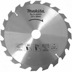 LAME CARBURE MAKITA Ø 235 MM STANDARD BOIS POUR SCIES CIRCULAIRES (20 DENTS) -D-03925--