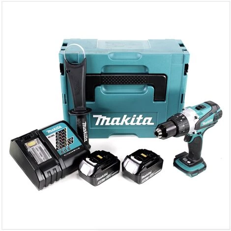 Makita DDF 458 RTJ Perceuse Visseuse Sans Fil 91 Nm, 18V + 2x Batteries BL1850 B 5,0 Ah + Chargeur DC18RC + Coffret Makpac – Image 2