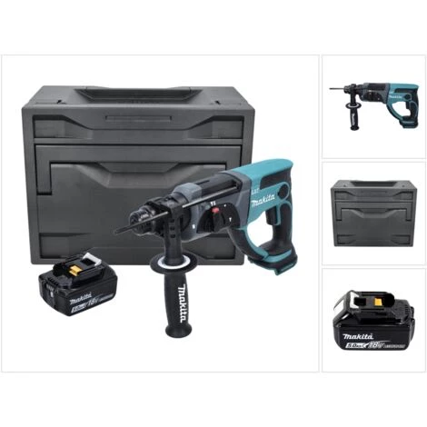 Makita DHR 202 T1X Perforateur sans Fil 18 V 2,0 J SDS Plus + 1x Batterie 5,0 Ah + Makbox - Sans Chargeur – Image 3