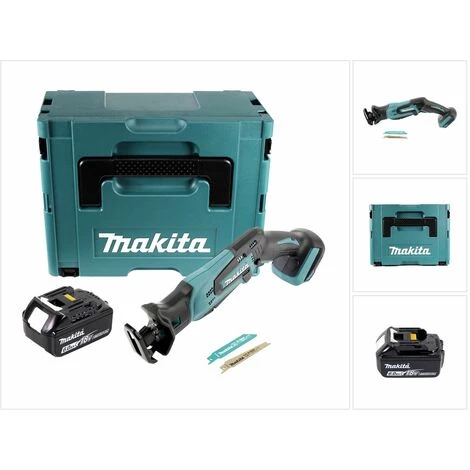 Makita DJR 183 G1J Scie Sabre Sans Fil 18 V + 1x Batterie 6,0 Ah + Coffret Makpac - Sans Chargeur