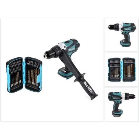 Makita DDF 458 Z Perceuse-visseuse Sans Fil 18 V, 91 Nm + Set De Forets Et Embouts, 40 Pcs. - Sans Batterie, Sans Chargeur