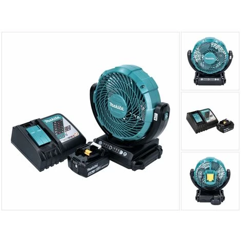 Makita DCF 102 RG1 Ventilateur Sans Fil 18 V - 18 Cm + 1x Batterie 6,0 Ah + Chargeur