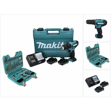 Makita HP 333 DWAE Perceuse à Percussion Sans Fil 12 V 30 Nm + 2x Batteries 2,0 Ah + Chargeur + Jeu De 100 Forets + Mallette – Image 5