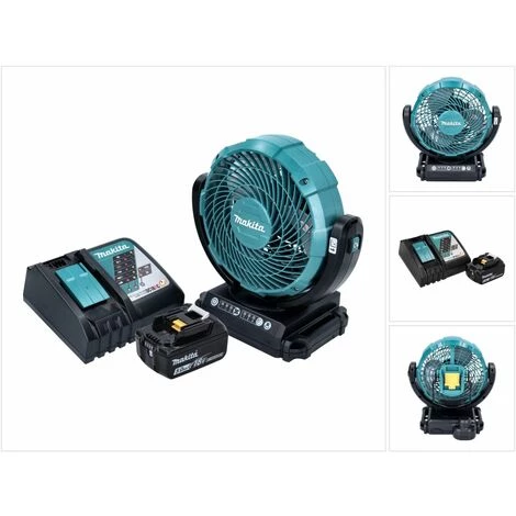 Makita DCF 102 RT1 Ventilateur Sans Fil 18 V - 18 Cm + 1x Batterie 5,0 Ah + Chargeur