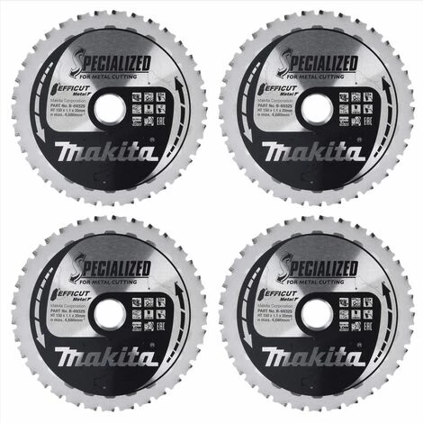 Makita MCCS15033E SPECIALIZED EFFICUT Lames De Scie 150 X 20 X 1,1 Mm - 4 Pièces (4x B-69325) 33 Dents