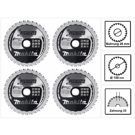 Makita MCCS15033E SPECIALIZED EFFICUT Lames De Scie 150 X 20 X 1,1 Mm - 4 Pièces (4x B-69325) 33 Dents – Image 2