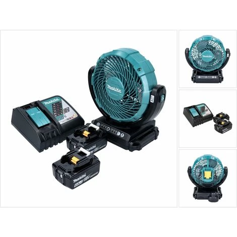 Makita DCF 102 RG Ventilateur Sans Fil 18 V - 18 Cm + 2x Batteries 6,0 Ah + Chargeur