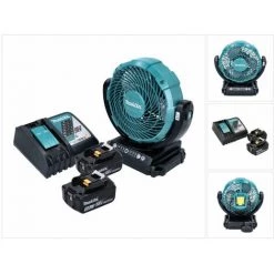 Makita DCF 102 RT Ventilateur Sans Fil 18 V - 18 Cm + 2x Batteries 5,0 Ah + Chargeur