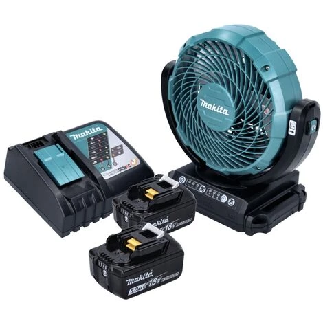 Makita DCF 102 RT Ventilateur Sans Fil 18 V - 18 Cm + 2x Batteries 5,0 Ah + Chargeur – Image 2