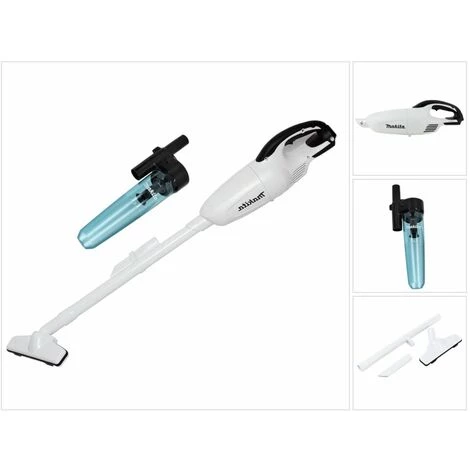 Makita DCL 180 ZW Aspirateur Sans Fil 18 V - Blanc + 1x Collecteur Cyclone Noir Sans Mécanisme - Sans Batterie, Sans Chargeur