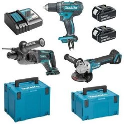 Ensemble De 3 Machines MAKITA 18 V Li-Ion 4 Ah (DDF482 + DGA504 + DHR241) - DLX3078MJ--