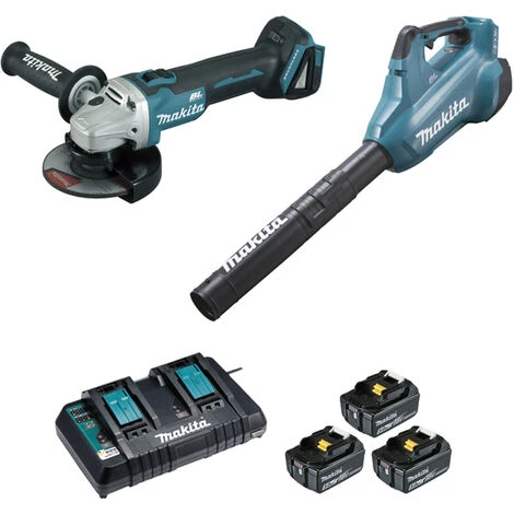 Meuleuse Ø125mm 18V Li-ion 5Ah + 3 Batt. + Souffleur DUB362 MAKITA - DGA504PT3J-P – Image 2