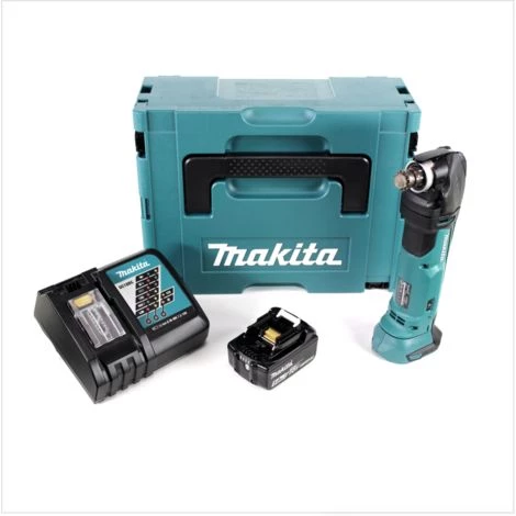 Makita DTM 51 RT1J Découpeur-ponceur Multifonctions Sans Fil 18V Li-Ion + 1x Batterie BL 1850 5,0 Ah Li-Ion + Chargeur Rapide DC 18 RC + Coffret Makpac