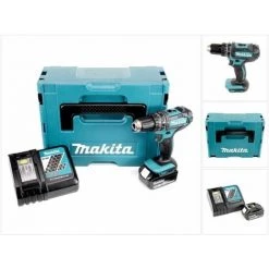 Makita DHP 482 RT1J - 18 V Li-Ion Perceuse Visseuse à Percussion Sans Fil Avec Coffret Makpac +1x Batterie BL 1850 5,0 Ah + Chargeur DC 18 RC