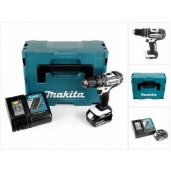 Makita DHP 482 ZW RT1J - 18 V Li-Ion Perceuse Visseuse à Percussion Sans Fil Avec Boîtier Makpac + 1x BL1850 5,0Ah Batterie + DC 18 RC Chargeur Rapide