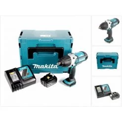 Makita DTW 450 RT1J 18V Li-ion Boulonneuse à Chocs Sans Fil Avec Boîtier Makpac + 1x Batterie BL 1850 5,0 Ah + Chargeur Rapide DC 18 RC